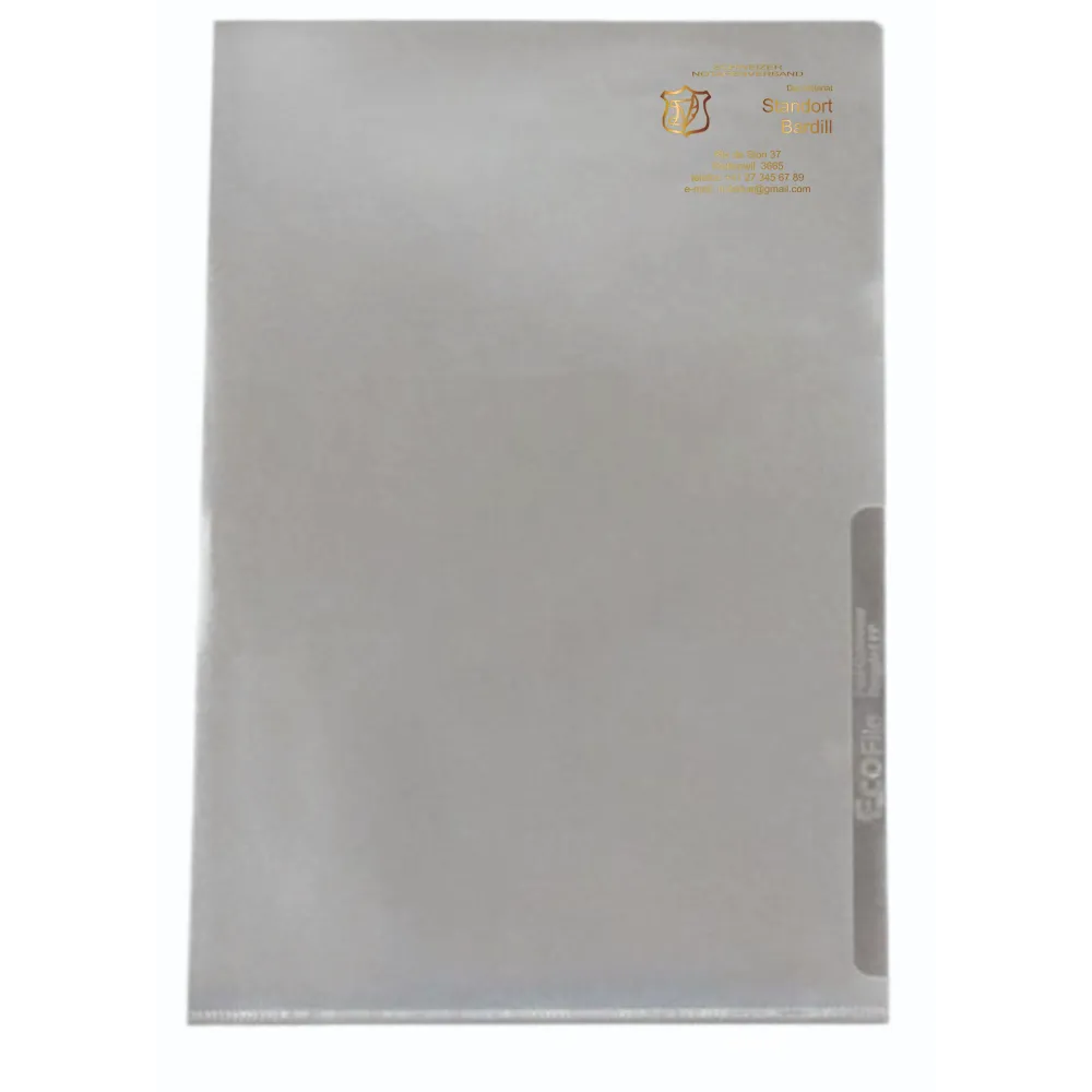 Sichthülle A4 mit goldenem Abdruck Ein Design-Option